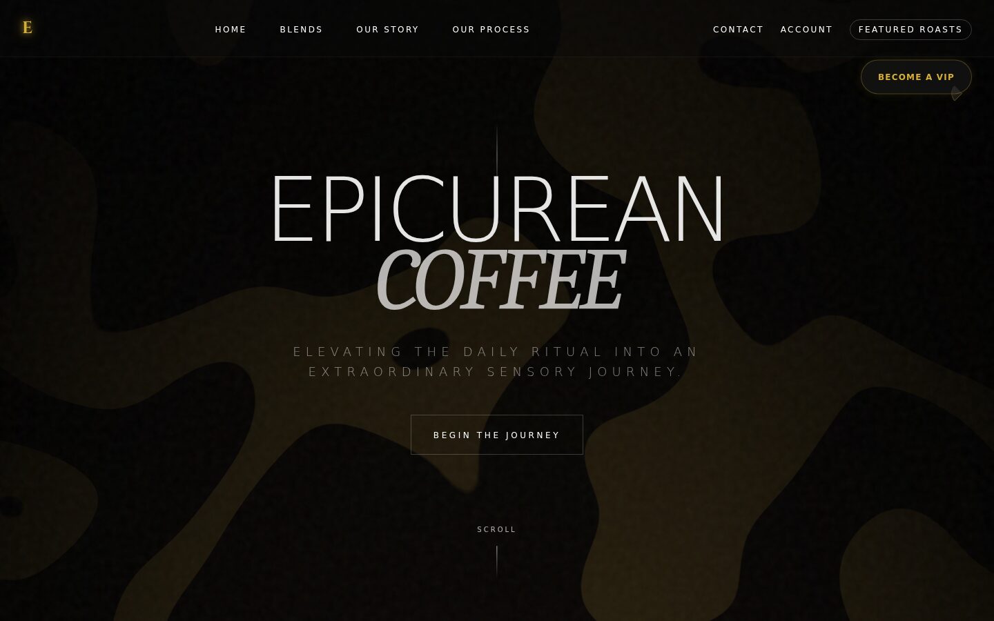 Epicurean Coffee website, home page