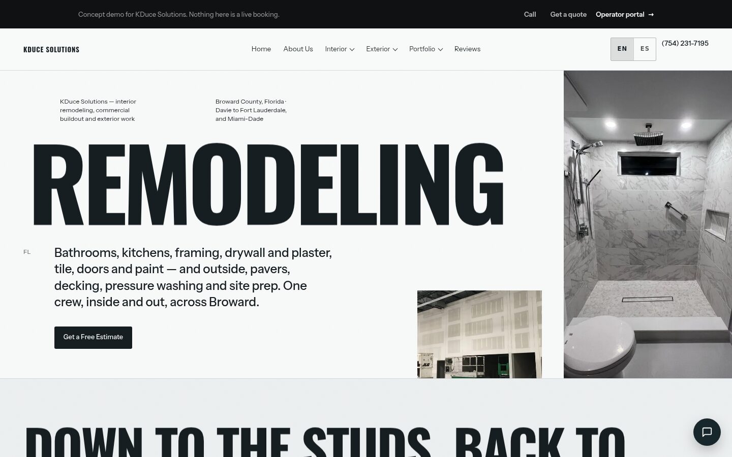 KDuce Solutions website, home page